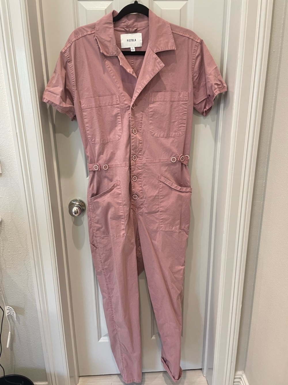 pistola Dusty Rose Short-Sleeve Utility Jumpsuit